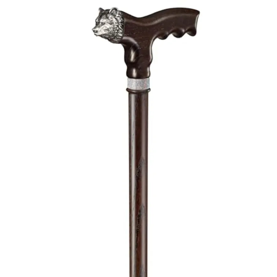 Asterom Handmade Walking Cane for Women Men - Custom Stylish Fashionable Wooden Cane in Bear Design - Walking Sticks for Senior