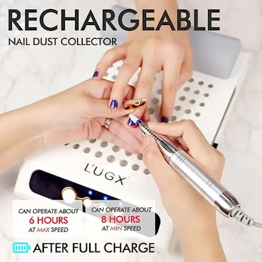 Rechargeable Nail Dust Collector with 35000RPM Brushless Nail Drill for Professional Nail Art Studio and Home Use HighSpeed Pre