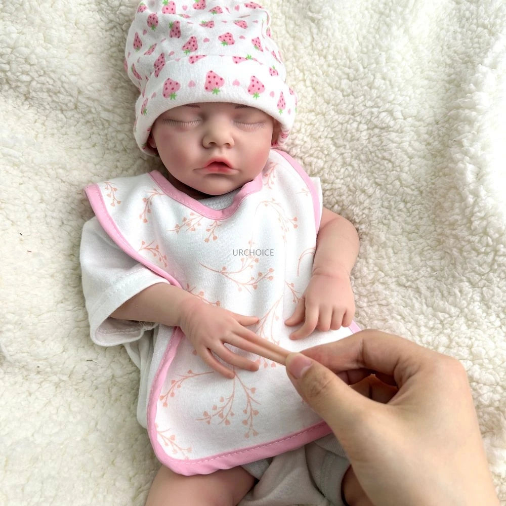 17Inch Comforting Silicone Reborn Baby Girl for Adult Stress Relief Soft Skin Weighted Doll with Realistic Details Newborn Doll