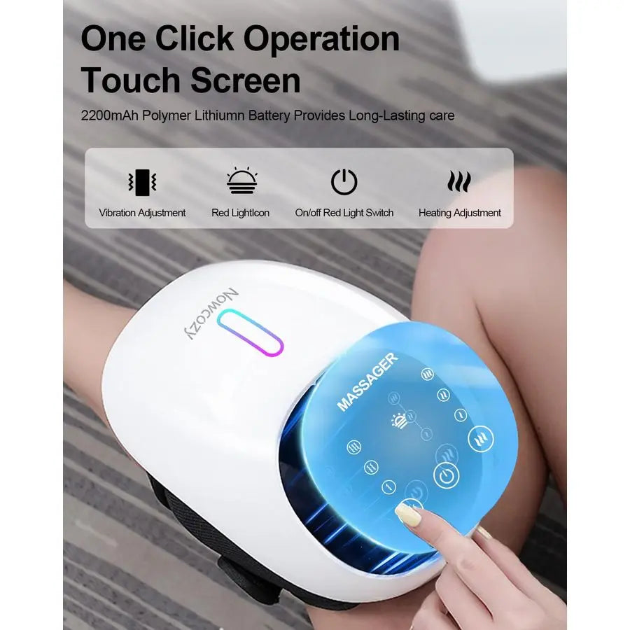 Massager with Heat amp Ice Pack, Cordless Infrared Massager for Knee Pain Relief, Adjustable Portable Device for Shoulder Elbow