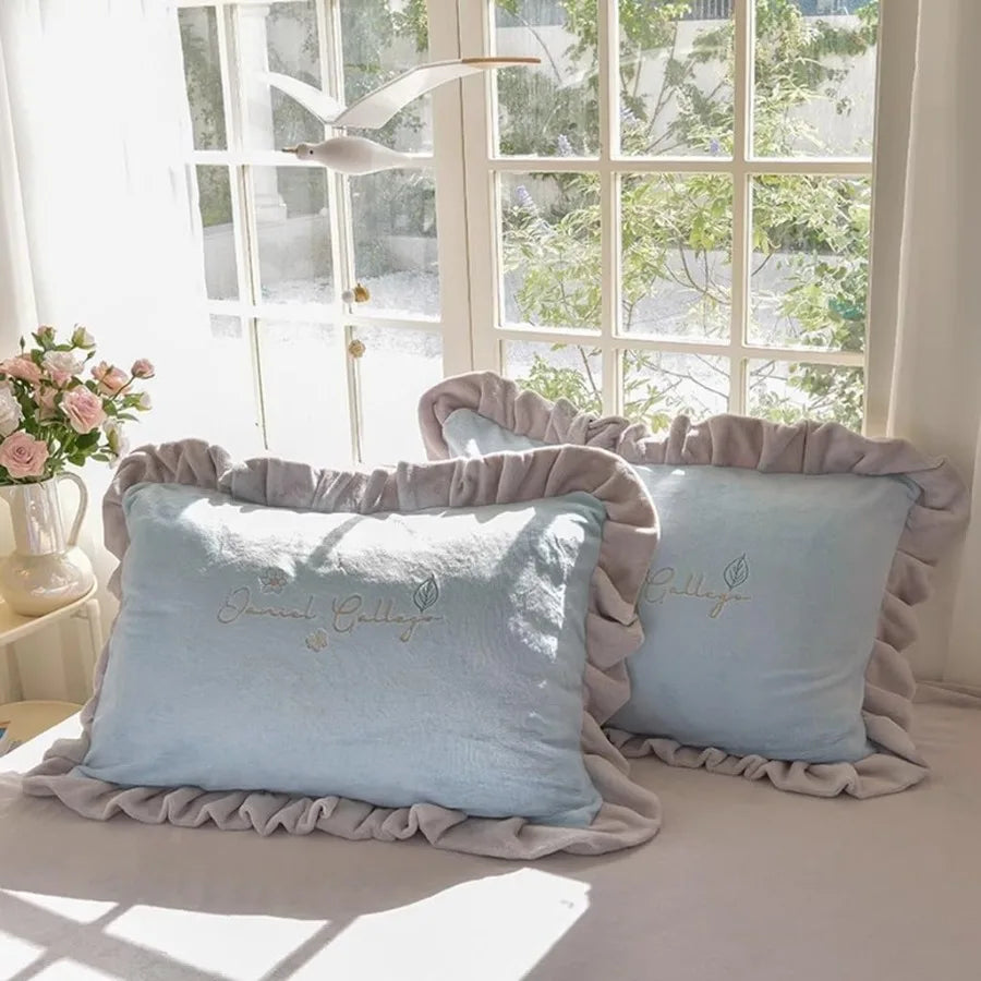 Cozy Warm Dark Grey Duvet Cover Set Anti-Static 4 Pieces Winter Bedding Set with Comforter Fitted Sheet Pillow Shams Green 2M B