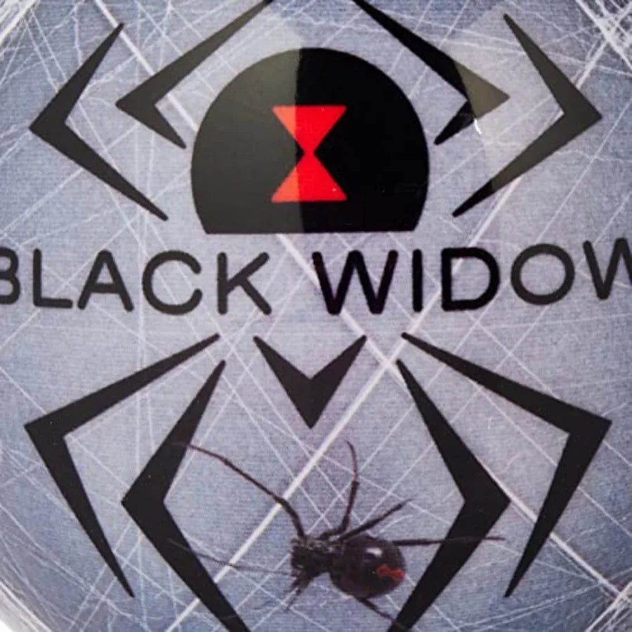 On The Ball Bowling Hammer Black Widow Viz-A-Ball 14lbs Grey White for Professional Tournament Use with Enhanced Grip and Preci