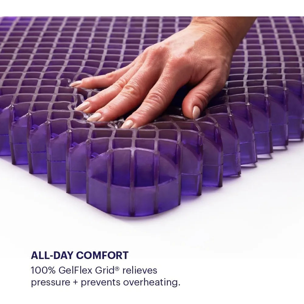 Royal Purple Seat Cushion - Car and Office Chair Support - Neutral Temperature Grid Cushion
