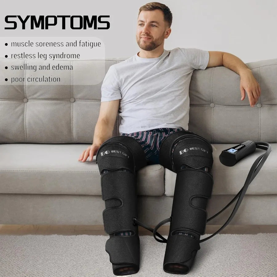 Bestgift Christmas Gifts for Men Women Mom Dad Mother's Day Father's Day Air Compression Massager with Heat for Foot Leg Calf T