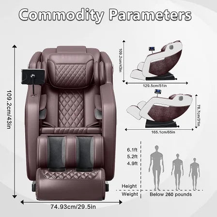The perfect Gift for Relaxation & Health! Zero Gravity Massage Chair with Hip Heating, Foot Massage & Full Airbag Coverage