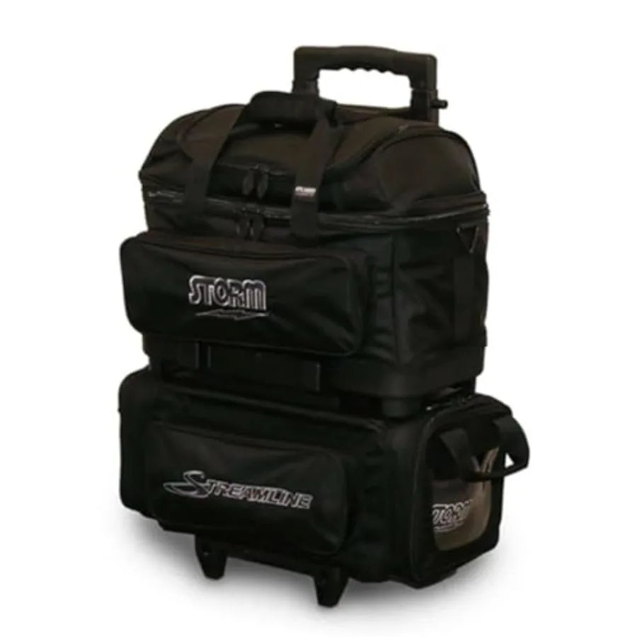 Storm Streamline 4 Ball Roller Bowling Bag in Carbon/Black for Tournament Use with Durable Material and Enhanced Storage Capaci