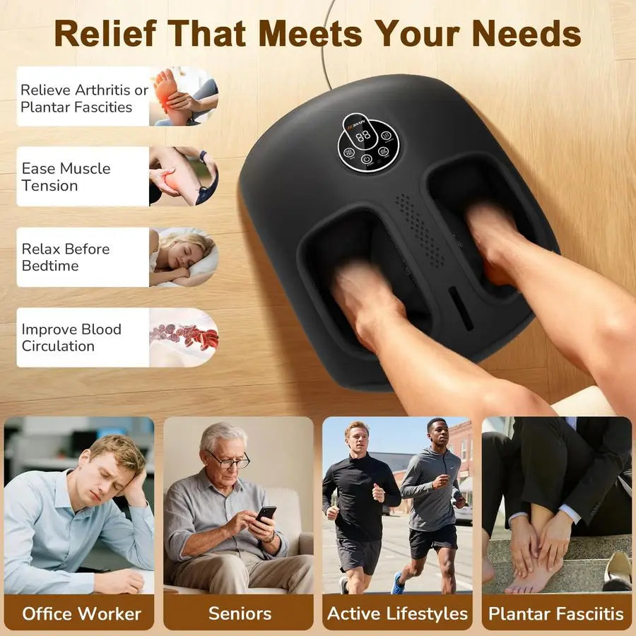 Foot Massager Machine with Heat Deep Kneading Foot Massager with Vibration amp Compression for Plantar Fasciitis amp Neuropathy