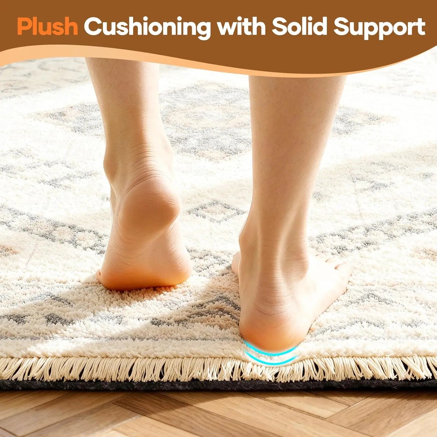 Non-Slip Cushioned Rug Pad, 8x10 Ft, Felt and Silicone Backing for Hardwood Floors, Anti-Skid Mat