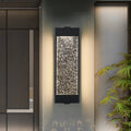Black Large Aluminum Finish Outdoor Wall Light with Bubble Crystal Glass, LED Light Source, 3000K Warm Light, Weatherproof
