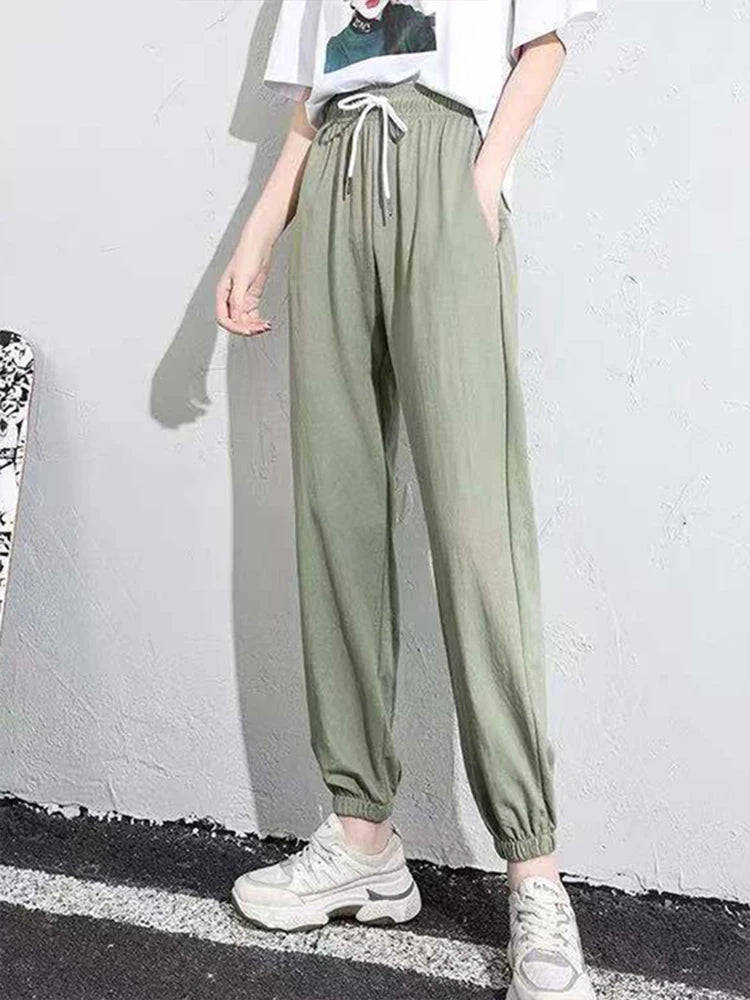 Winter Women Harem Pants Drawstring Fleece Long Thicken Y2K Sweatpants Joggers Trousers Sports Casual Soild Color  Pants