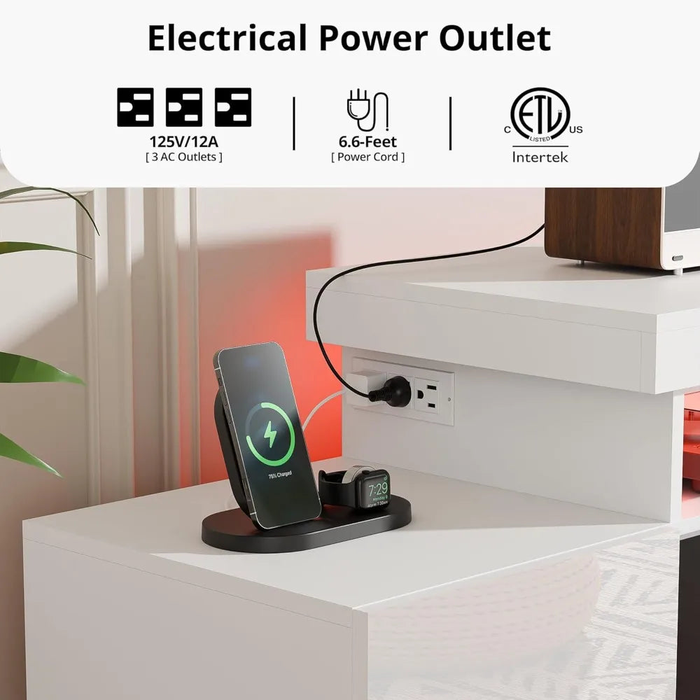 Cozy Castle 73.2 Inch Fireplace TV Stand with Storage,30 Electric Fireplace,LED Entertainment Center Tv Console for 65 70 80Tv,H