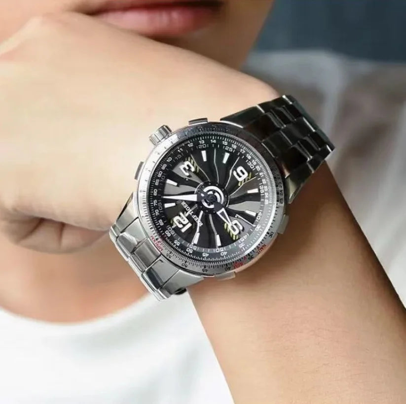 REEF TIGER men's automatic mechanical watch, a fashionable men's watch with a rotating dial and a novel design