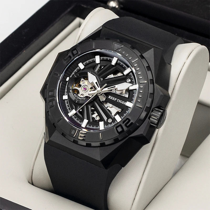 reef tiger brand men's fully automatic mechanical watches, business men's watches, fashionable men's sports watches, Valentine's