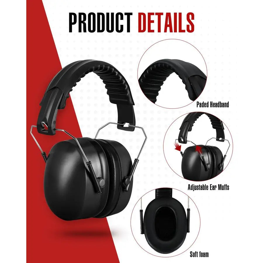 Pcs Hearing Protection Ear Muffs NRR 28dB Noise Reduction Headphones Shooting Ear Protection EarmuffsBlack