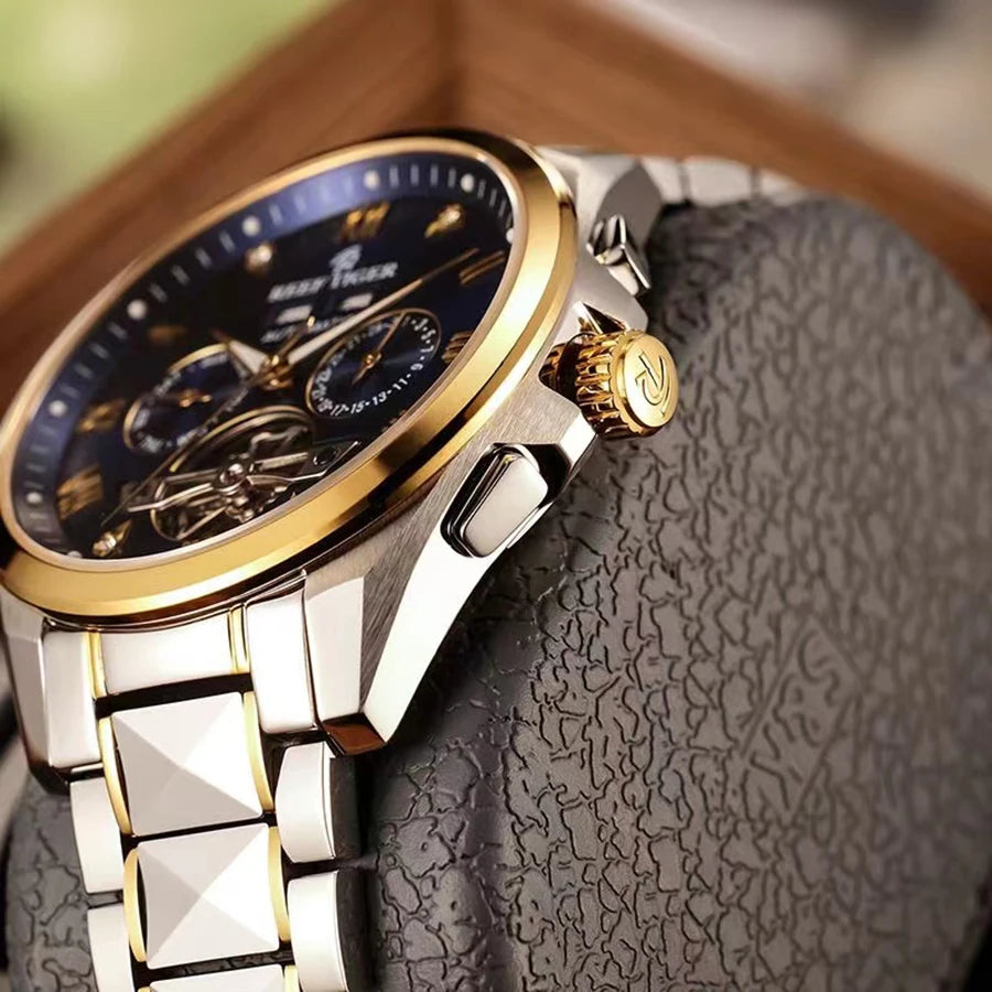 reef tiger Men's Automatic Mechanical Watch, Men's Casual Business Wristwatch RGA8235