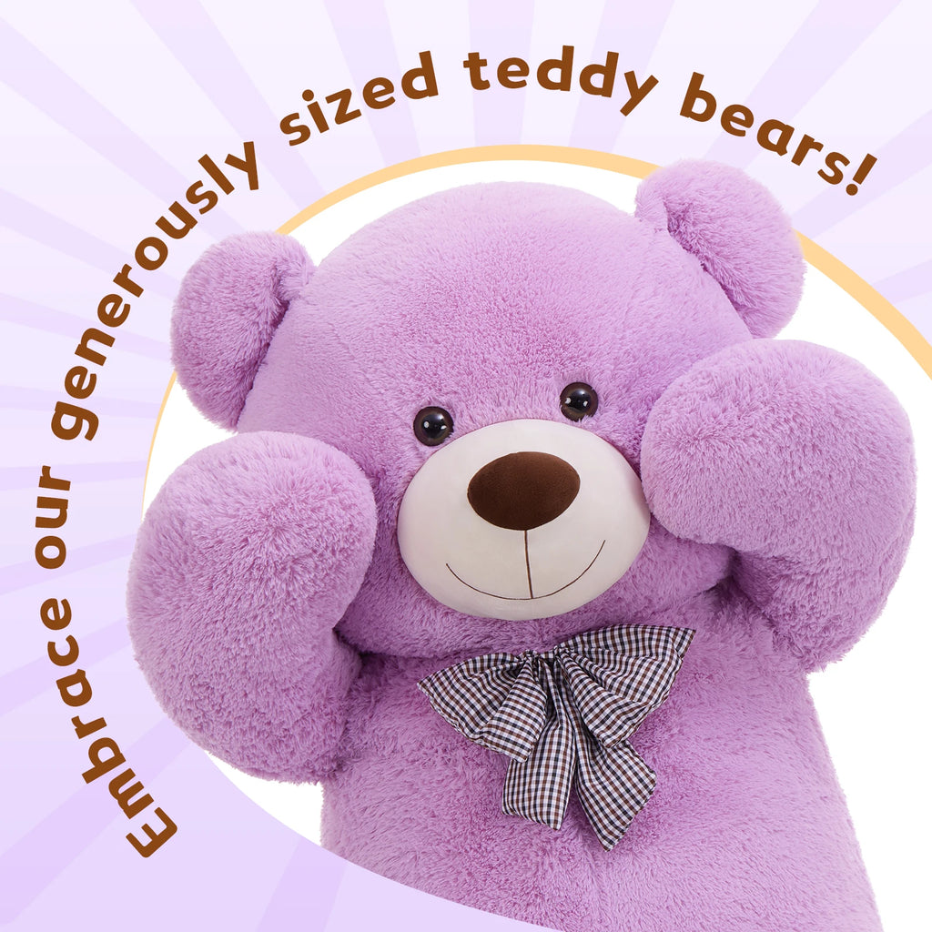 Giant 6-Foot Lavender Teddy Bear - 180cm Epic Hug Experience & Super Soft Plush, The Perfect Reassuring Gift for Stress Relief