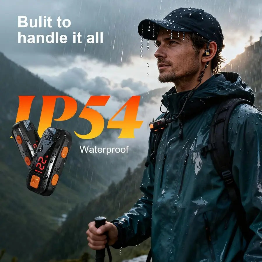 Pack Mini Walkie Talkies, Waterproof Small Walkie Talkies Two Way Radio with Earpieces for Outdoor, Restaurants, Hiking, Basebal