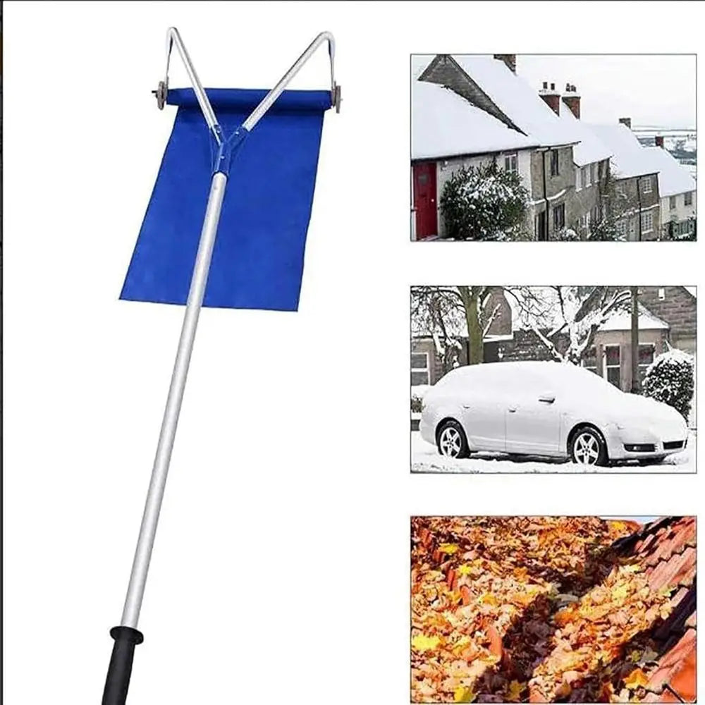 Telescoping Roof Snow Removal Tool - Aluminum Folding Shovel for Winter Garden Cleanup