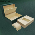 New Green Wooden Single Watch Display Case Bracelet Storage Organiser Box for Valentine Day Birthday Microfiber flannel No Logo