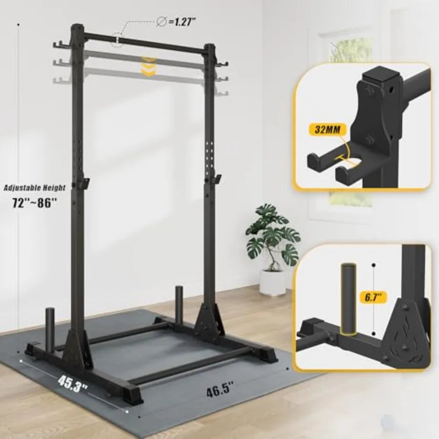 Freestanding Pull Up Bar Stand for Home Gym Outdoor Indoor Strength Training with Adjustable Dip Bars 600lbs Capacity Black