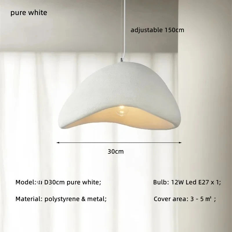 Nordic Wabi Sabi E27 Led Pendant Light Dining Room Simple Chandelier Lamp Cord Suspend Lamp for Restaurant Luminarias Fixtures