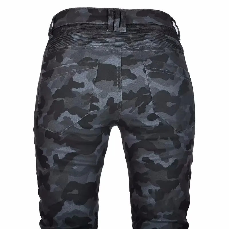 Camo Dual Spring Summer Riding Collection Classic Denim PK720 Motorcycle Female Pants Motocicleta Elastic Fit Jeans 4 Gears