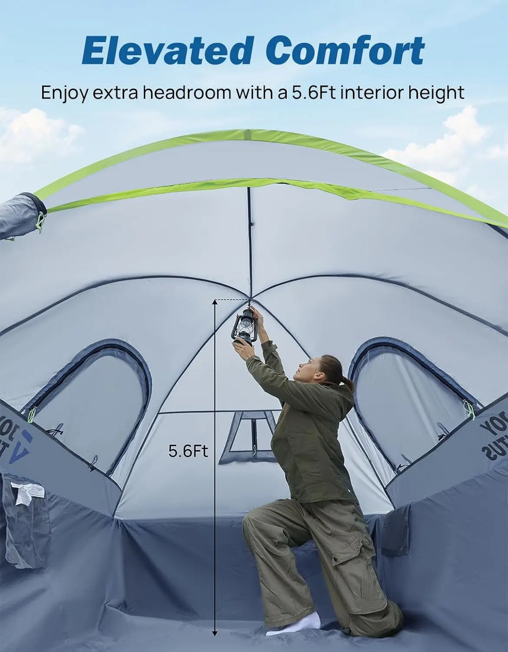 Waterproof Double Layer Truck Bed Tent for 2 Person, Fits 5.5'-5.8' Pickup Trucks, Portable Camping Gear - Green