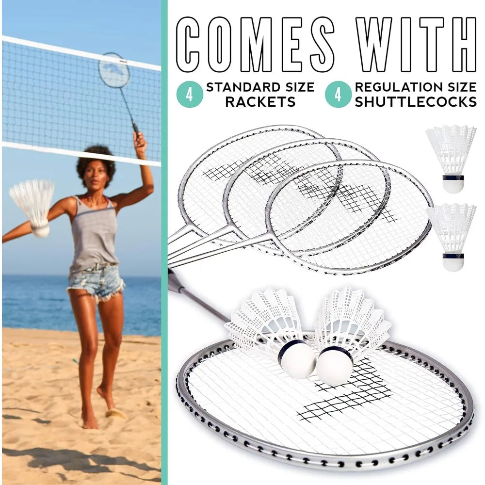 Franklin Sports Badminton Racket Birdie Set Replacement Badminton Equipment for Kids Adults 2 Player