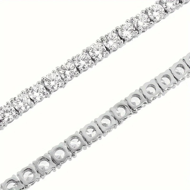 Exquisite and fashionable Moissanite tennis bracelet, made of S925 sterling silver, high-end jewelry gift for banquets and eveni