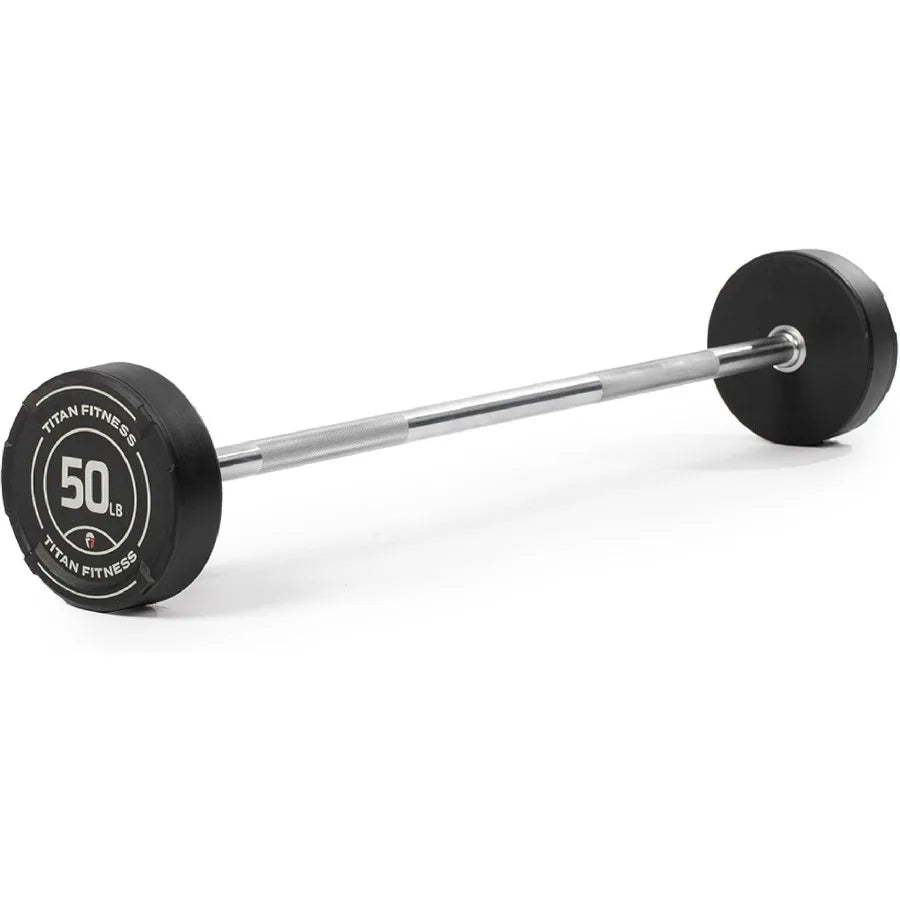 Rubber Curl Fixed Barbells Pre-Loaded Weight Bar for Strength Training Weightlifting Durable and Compact Design Ideal for Home