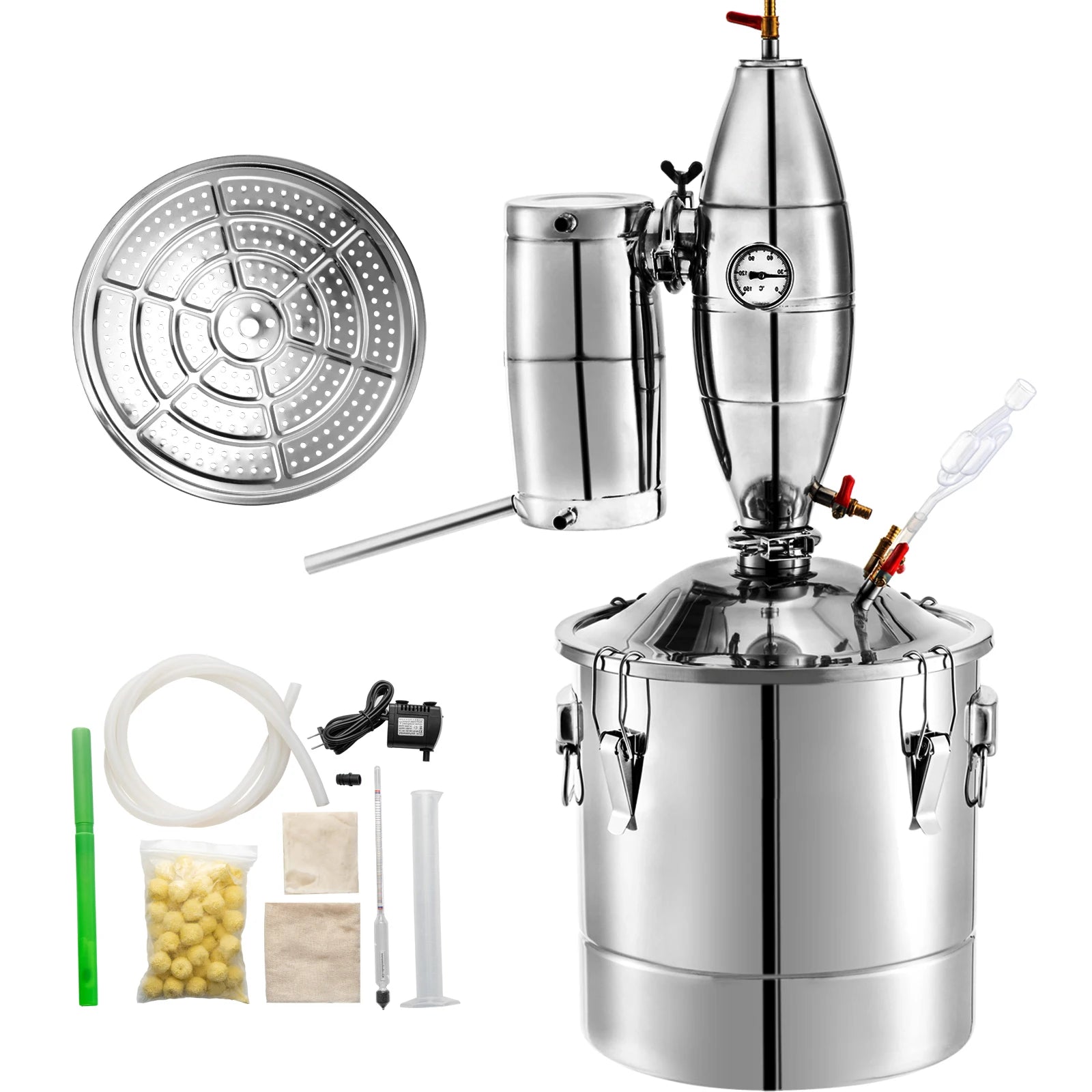 SucceBuy 20L-70L Alcohol Distiller Machine Beer Brewing Equipment DIY Wine Moonshine Apparatus Dispenser Kit Home Appliance
