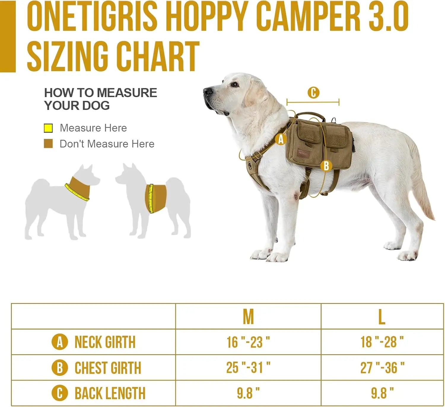 Dog Hiking Backpack, Dog Pack for Medium Large Dogs, Hoppy Camper 3.0 Dog Saddle Bag Harness Outdoor Hiking (L, Brown)